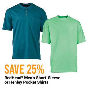 RedHead Mens Short-Sleeve or Henley Pocket Shirts