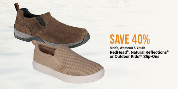 Mens, Womens and Youth RedHead, Natural Reflections or Outdoor Kids Slip-Ons